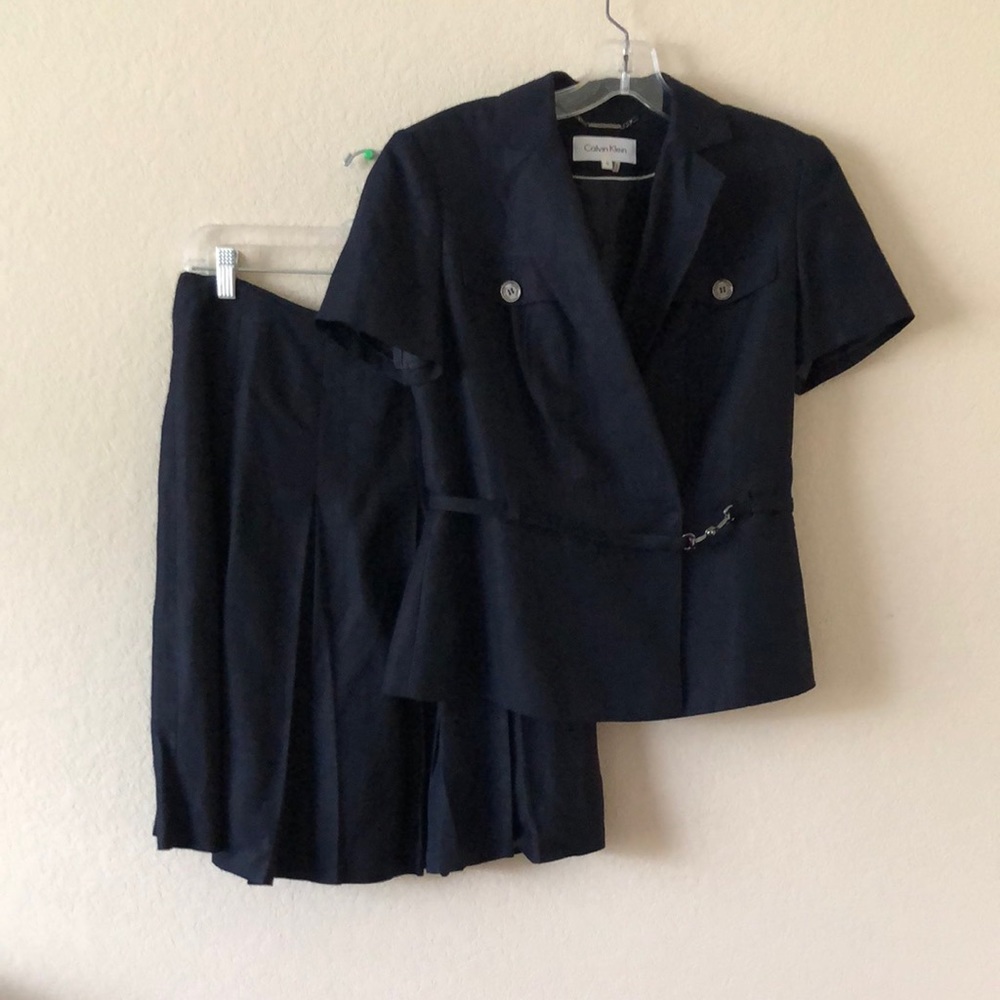 Calvin Klein Navy Short Sleeve Suit